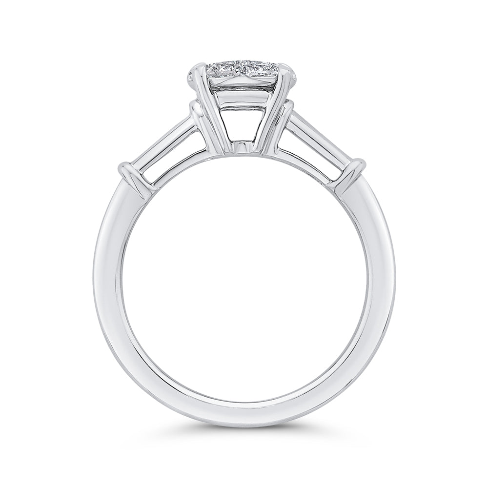 14K White Gold Round Diamond Engagement Ring