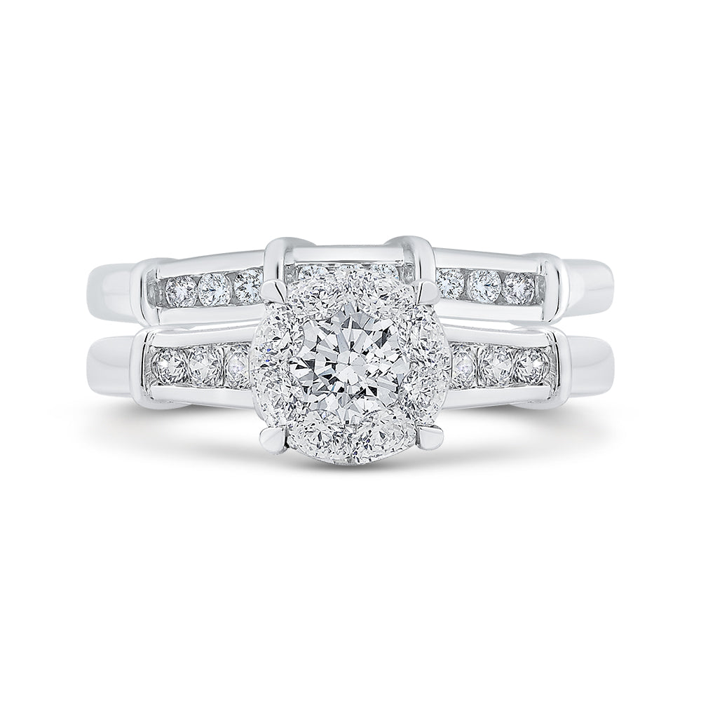 14K White Gold Round Diamond Engagement Ring