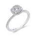 14K White Gold Round Diamond Halo Engagement Ring
