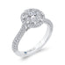 14K White Gold Round Diamond Halo Engagement Ring