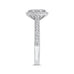 14K White Gold Round Diamond Halo Engagement Ring