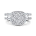 14K White Gold Round Diamond Halo Engagement Ring