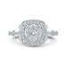 14K White Gold Round Diamond Halo Engagement Ring