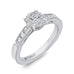Round & Princess Diamond Engagement Ring In 14K White Gold