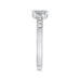 Round & Princess Diamond Engagement Ring In 14K White Gold