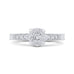 Round & Princess Diamond Engagement Ring In 14K White Gold