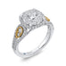 14K Two-Tone Gold Round Diamond Halo Engagement Ring
