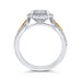 14K Two-Tone Gold Round Diamond Halo Engagement Ring