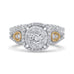 14K Two-Tone Gold Round Diamond Halo Engagement Ring