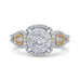 14K Two-Tone Gold Round Diamond Halo Engagement Ring