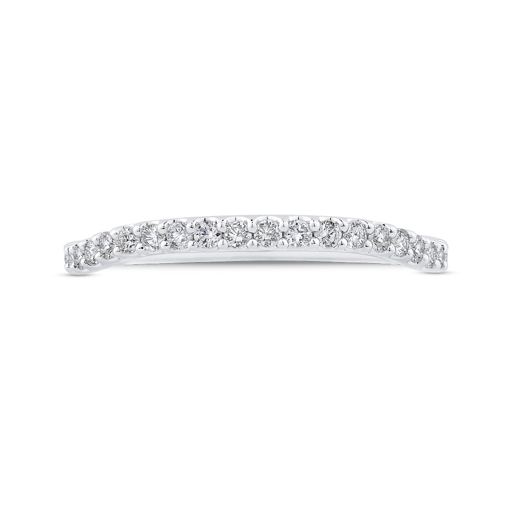 14K White Gold Round Diamond Half-Eternity Wedding Band