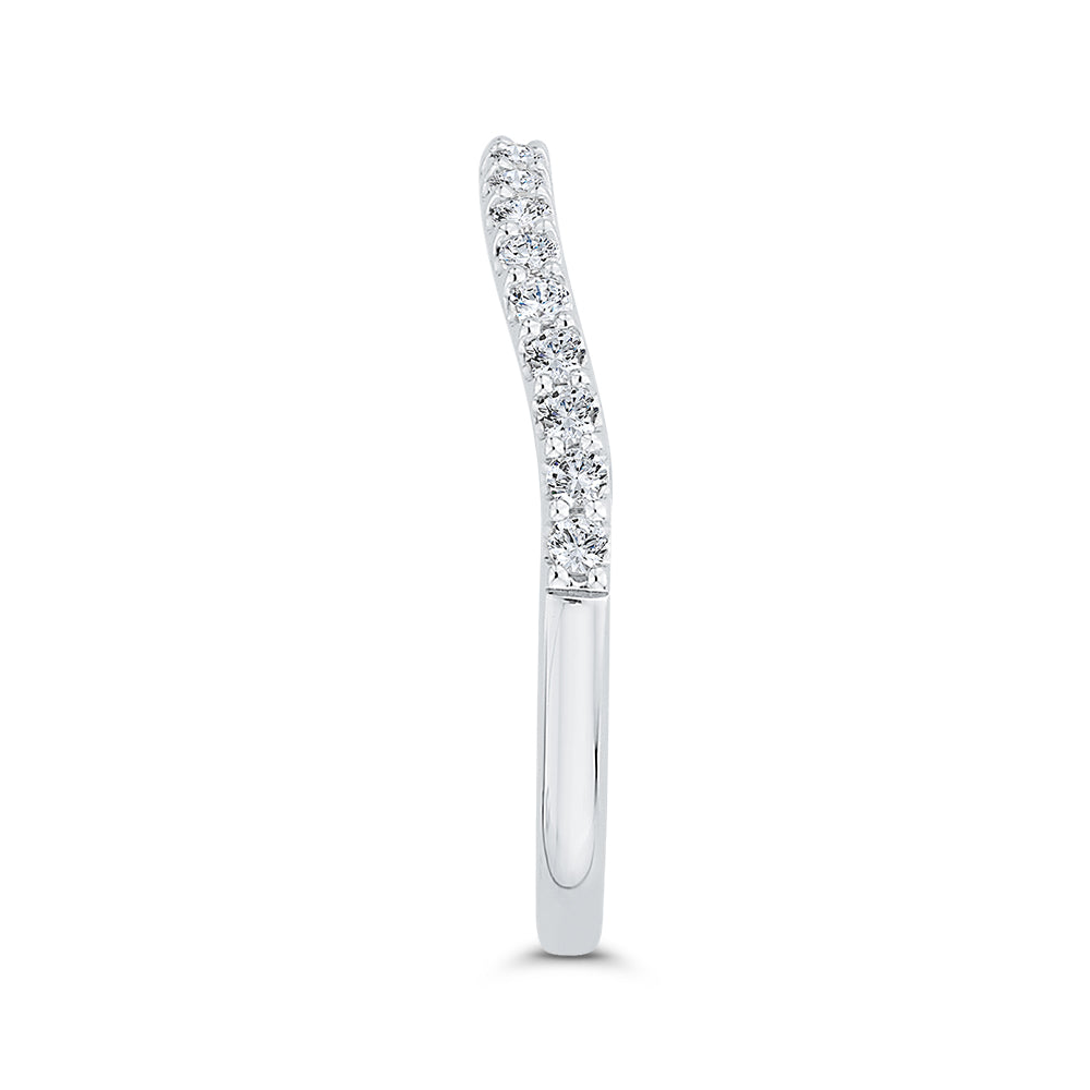 14K White Gold Round Diamond Half-Eternity Wedding Band