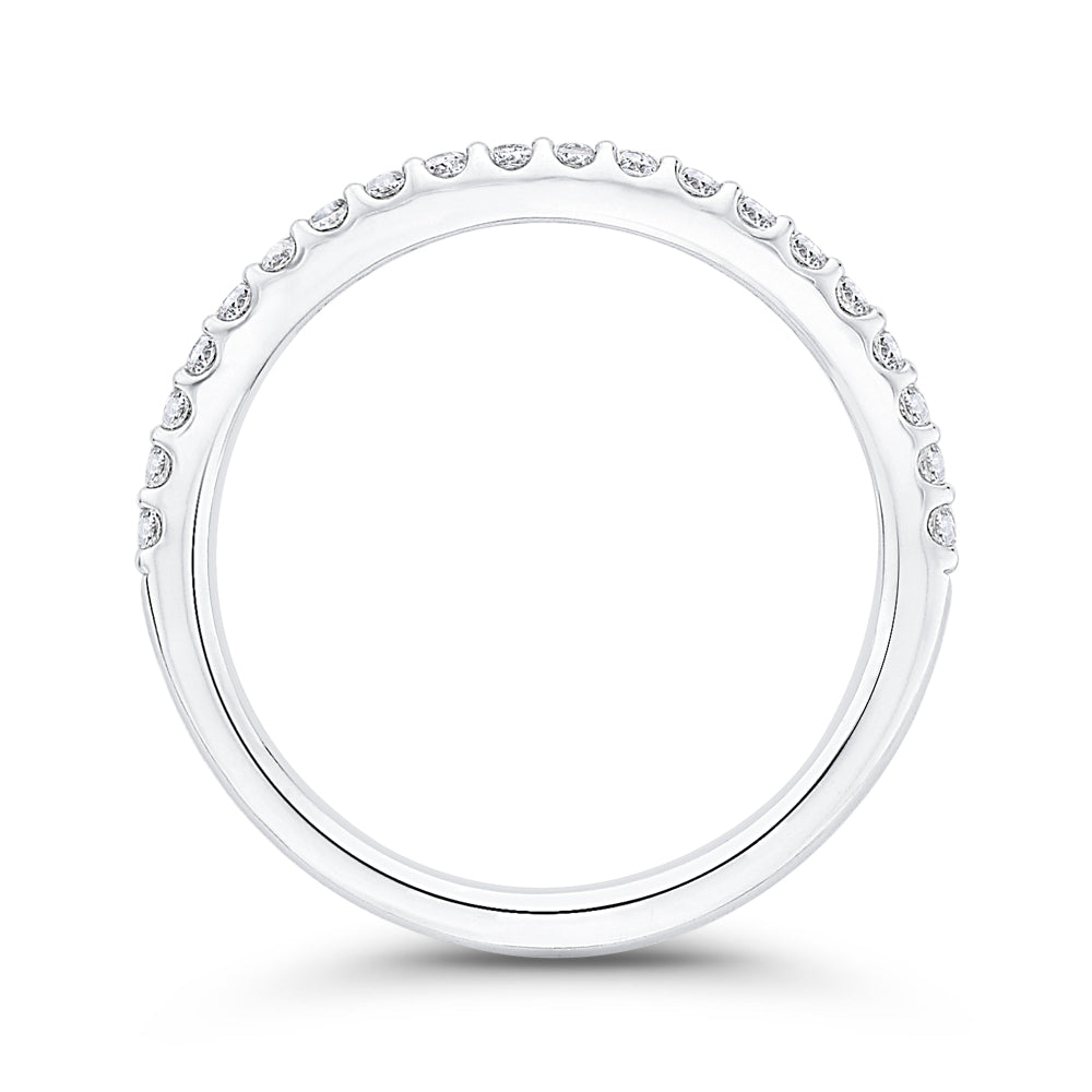 14K White Gold Round Diamond Half-Eternity Wedding Band