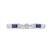 14K White Gold Round Diamond Wedding Band with Sapphire