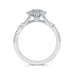 14K White Gold Round Diamond Halo Engagement Ring with Split Shank
