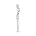 14K White Gold Round Diamond Contour Half-Eternity Wedding Band