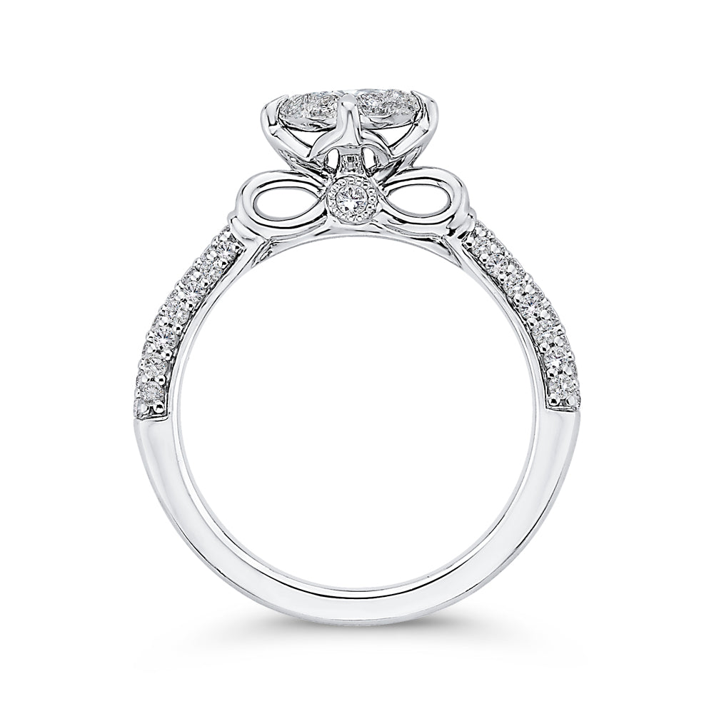 14K White Gold Round Diamond Engagement Ring