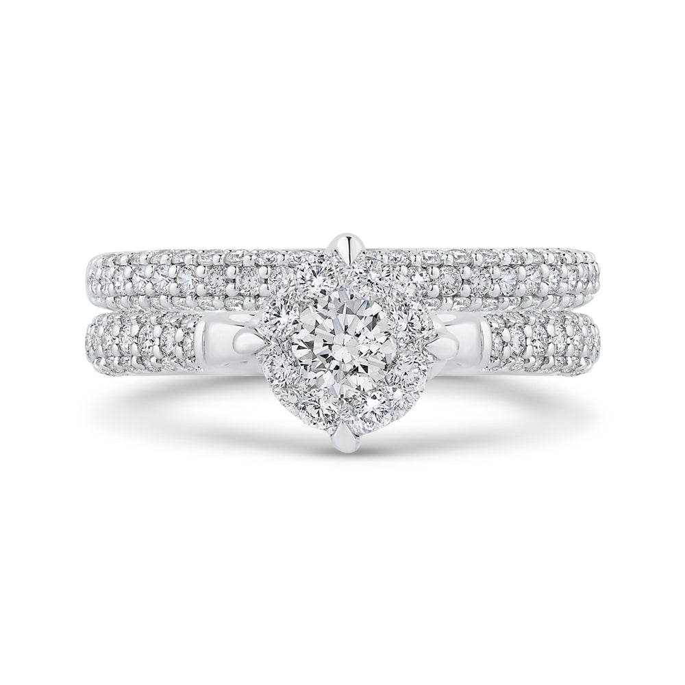 14K White Gold Round Diamond Engagement Ring