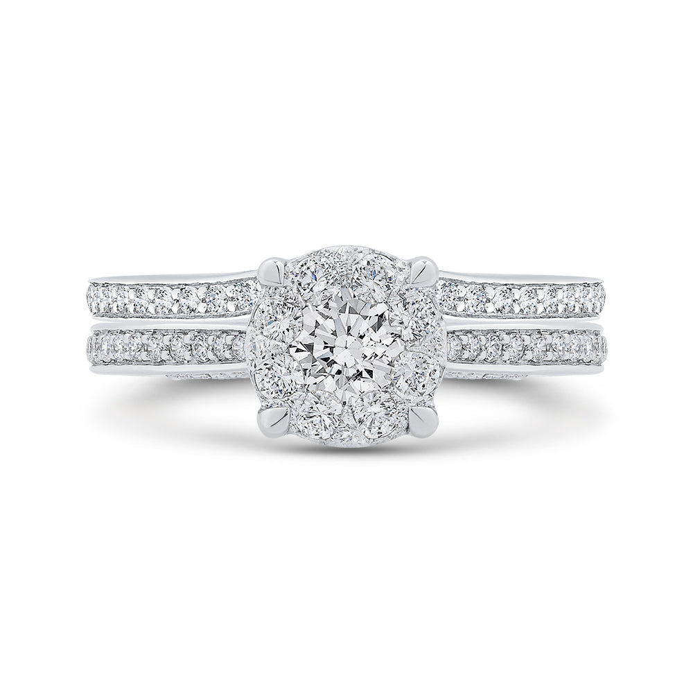 14K White Gold Round Cut Diamond Engagement Ring