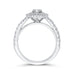 14K White Gold Round Diamond Pear Shape Double Halo Engagement Ring with Split Shank