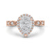 14K Two-Tone Gold Round Diamond Pear Shape Halo Engagement Ring