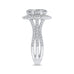 14K White Gold Round Cut Diamond Halo Engagement Ring
