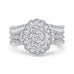 14K White Gold Round Cut Diamond Halo Engagement Ring