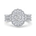 14K White Gold Round Cut Diamond Halo Engagement Ring