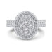 14K White Gold Round Cut Diamond Halo Engagement Ring
