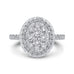 14K White Gold Round Cut Diamond Halo Engagement Ring