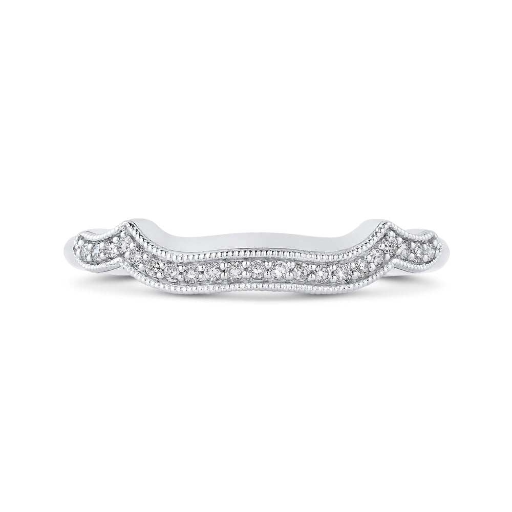 14K White Gold Round Diamond Wedding Band