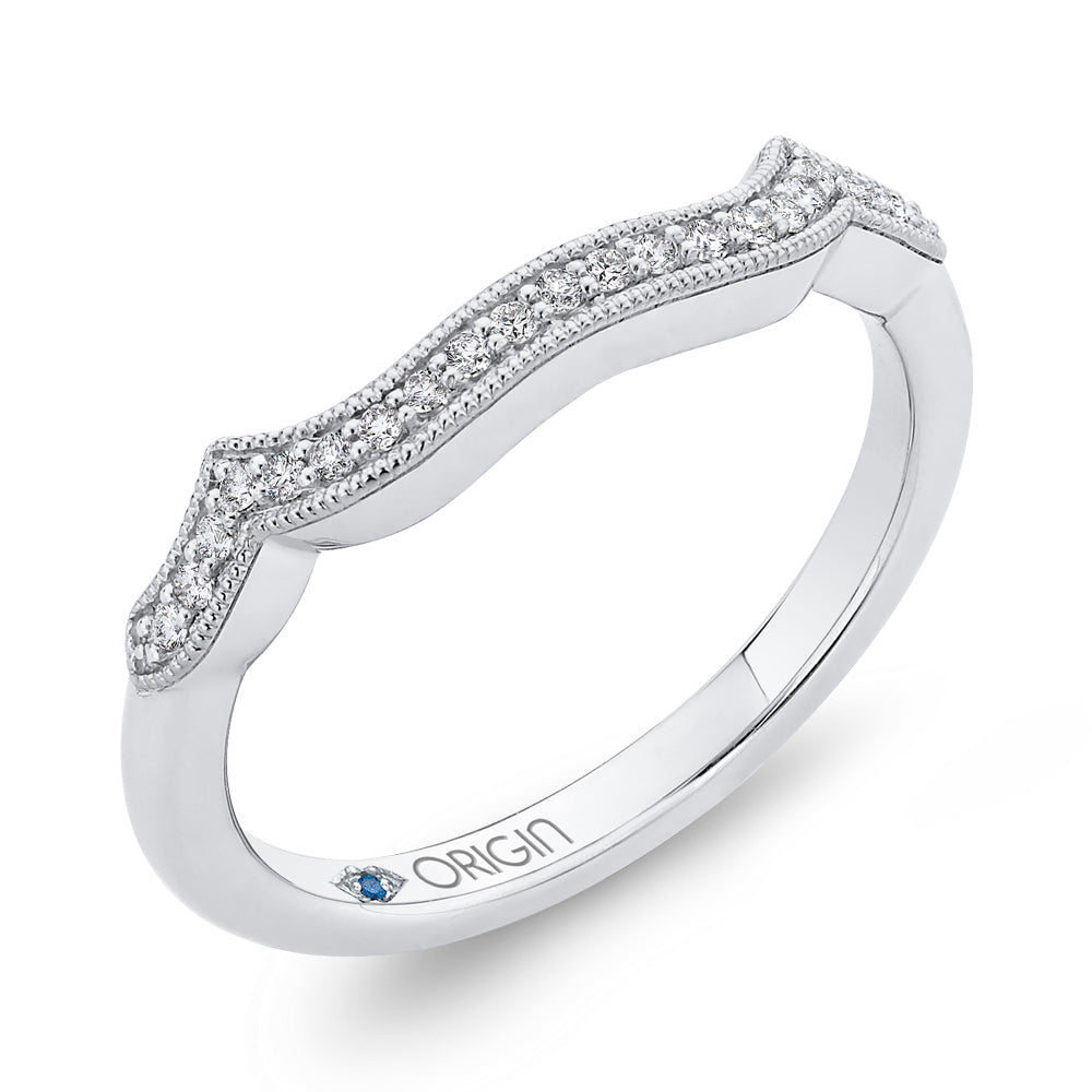 14K White Gold Round Diamond Wedding Band