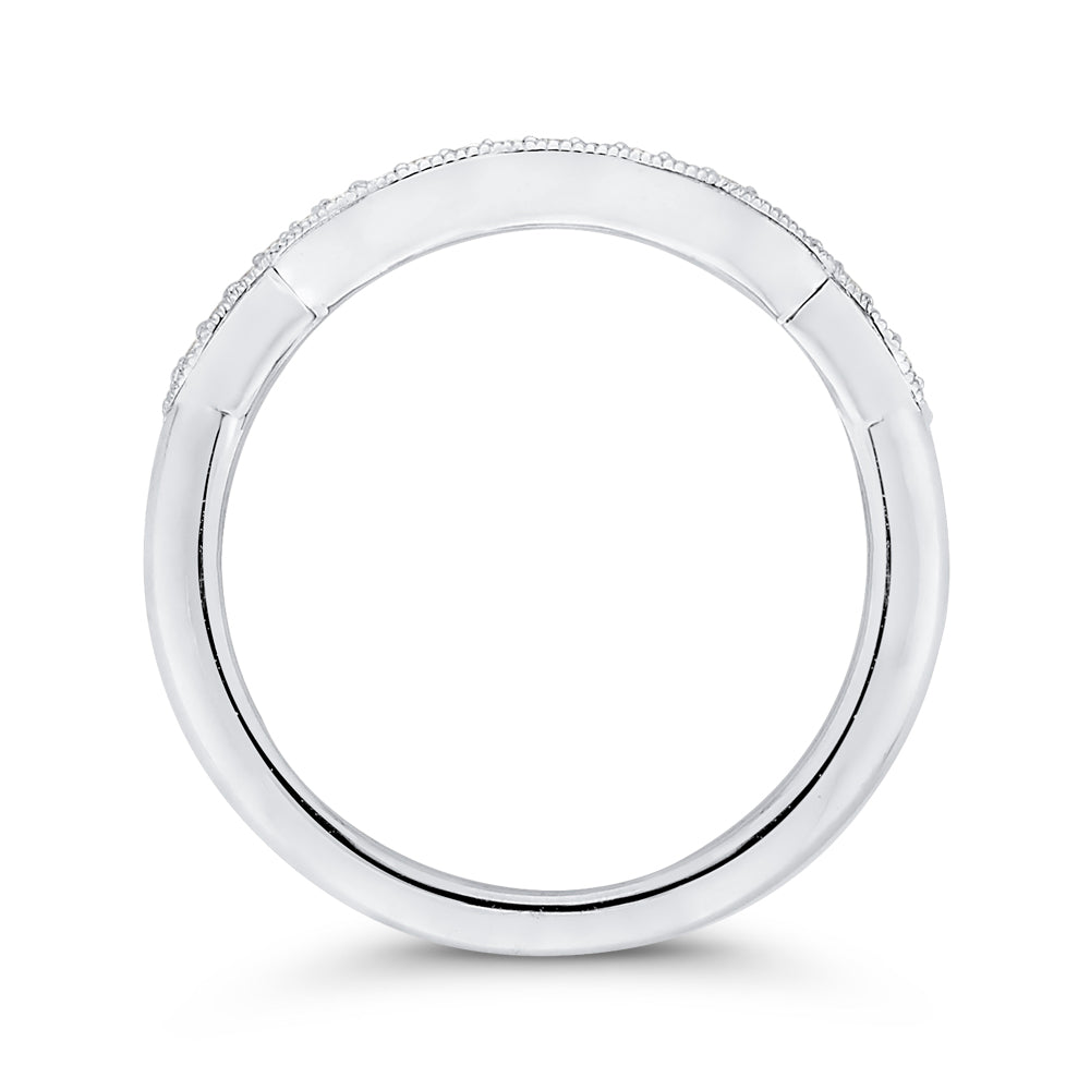 14K White Gold Round Diamond Wedding Band