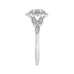 14K White Gold Round Diamond Halo Engagement Ring
