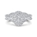 14K White Gold Round Diamond Halo Engagement Ring