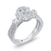 14K White Gold Round & Baguette Diamond Engagement Ring