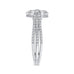 14K White Gold Round & Baguette Diamond Engagement Ring