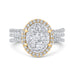 14K Two-Tone Gold Round Diamond Halo Engagement Ring