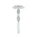 14K White Gold Round Diamond Halo Engagement Ring