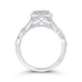 14K White Gold Round Diamond Halo Engagement Ring