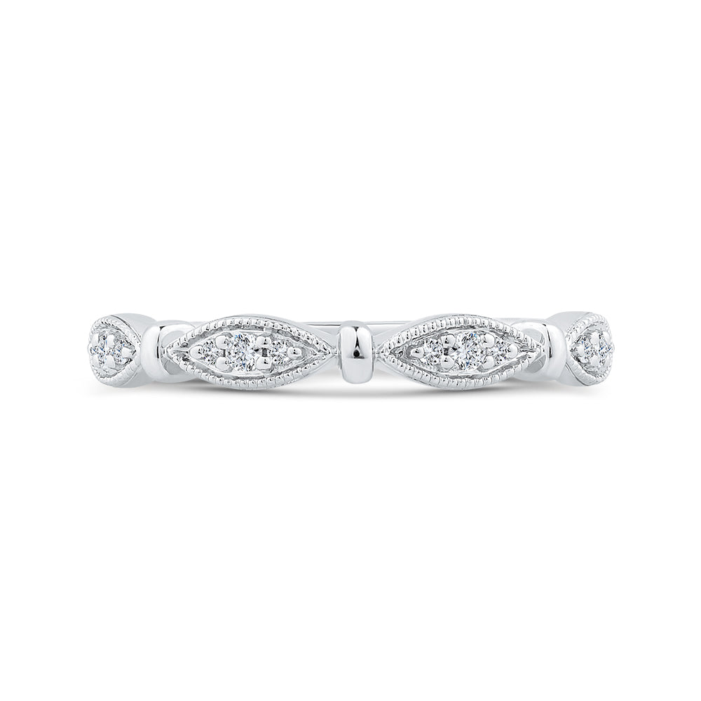 14K White Gold Round Diamond Wedding Band