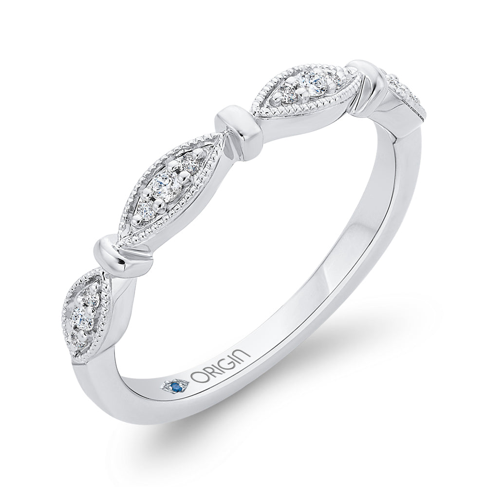 14K White Gold Round Diamond Wedding Band