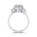 14K White Gold Round Diamond Halo Engagement Ring