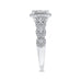 14K White Gold Round Diamond Halo Engagement Ring