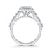 14K White Gold Round Diamond Halo Engagement Ring