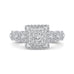 14K White Gold Round Diamond Halo Engagement Ring