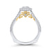 14K Two-Tone Gold Round Diamond Halo Engagement Ring