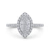 14K Two-Tone Gold Round Diamond Halo Engagement Ring