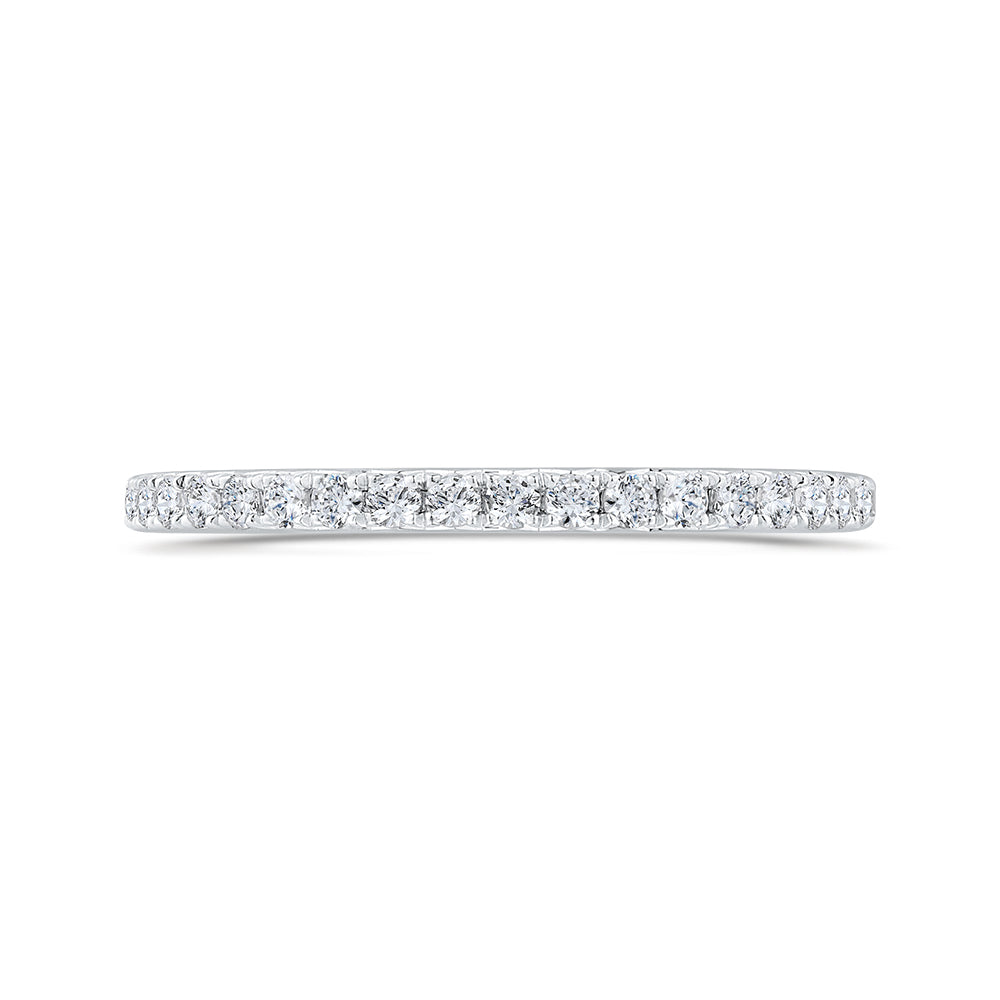 Round Cut Diamond Half-Eternity Wedding Band In 14K White Gold