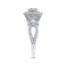 14K White Gold Round Diamond Halo Engagement Ring